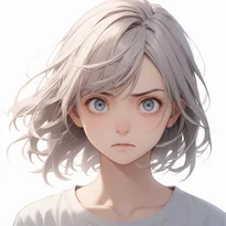 内面を表す表情/真剣な表情のAIイラスト（Stable Diffusion生成）