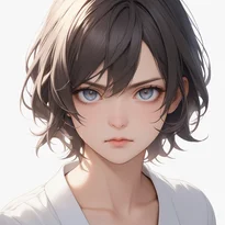 内面を表す表情/真剣な表情のAIイラスト（Stable Diffusion生成）