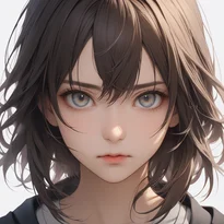 内面を表す表情/真剣な表情のAIイラスト（Stable Diffusion生成）