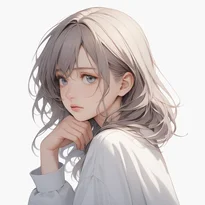 内面を表す表情/考え込んでいる表情のAIイラスト（Stable Diffusion生成）