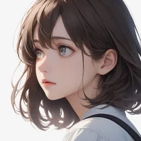 内面を表す表情/考え込んでいる表情のAIイラスト（Stable Diffusion生成）
