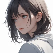 内面を表す表情/考え込んでいる表情のAIイラスト（Stable Diffusion生成）