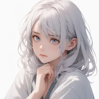 内面を表す表情/考え込んでいる表情のAIイラスト（Stable Diffusion生成）