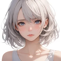 内面を表す表情/自信のない表情のAIイラスト（Stable Diffusion生成）