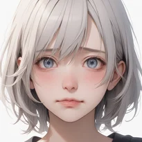 内面を表す表情/自信のない表情のAIイラスト（Stable Diffusion生成）