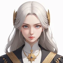 内面を表す表情/威厳のある表情のAIイラスト（Stable Diffusion生成）