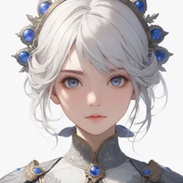 内面を表す表情/威厳のある表情のAIイラスト（Stable Diffusion生成）