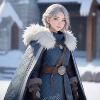 回答2獣のモチーフが刻まれた革鎧に、ルーンストーンのベルトを締めた聖地の守護者の重ね着衣装。