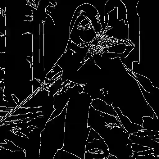 ControlNetのcannyによる解析画像