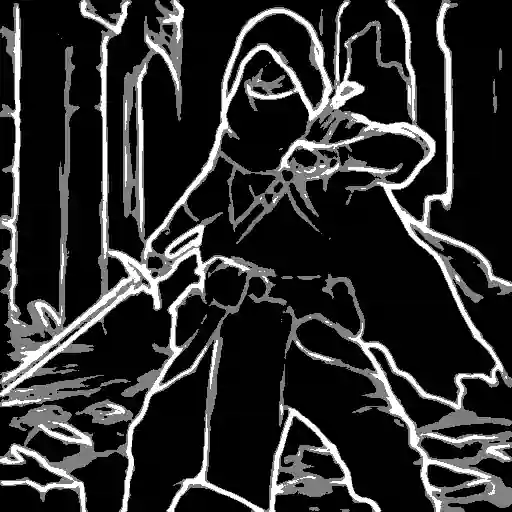 ControlNetのhedによる解析画像