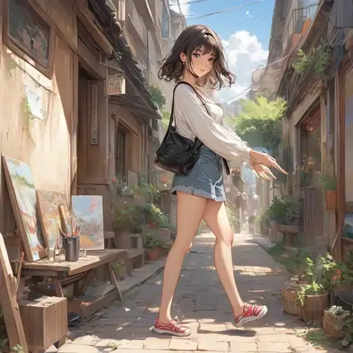 ControlNetを適用して生成した画像（strength 低）