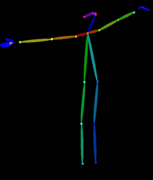 ControlNetのopenposeによる解析画像（トリミングあり）