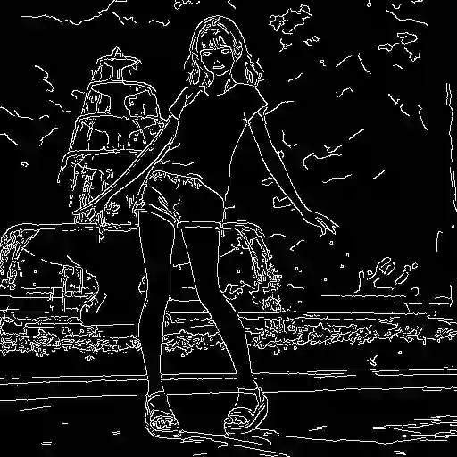 ControlNetのcannyによる解析画像