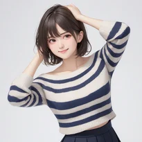 手や腕の動きでキャラクター性を表現した立ちポーズの作例