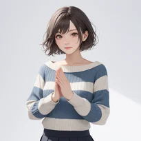 手や腕の動きでキャラクター性を表現した立ちポーズの作例