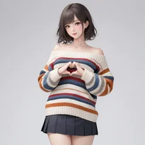 手や腕の動きでキャラクター性を表現した立ちポーズの作例