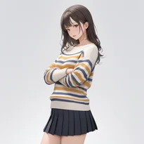 手や腕の動きでキャラクター性を表現した立ちポーズの作例