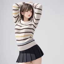 手や腕の動きでキャラクター性を表現した立ちポーズの作例