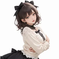 体や視線の向きを変えて見せる立ちポーズの作例