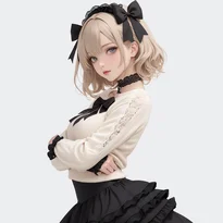 体や視線の向きを変えて見せる立ちポーズの作例