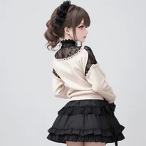 体や視線の向きを変えて見せる立ちポーズの作例