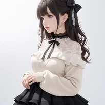 体や視線の向きを変えて見せる立ちポーズの作例