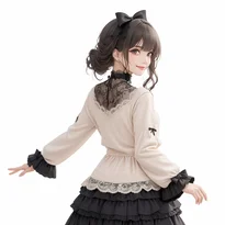 体や視線の向きを変えて見せる立ちポーズの作例