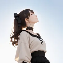 体や視線の向きを変えて見せる立ちポーズの作例