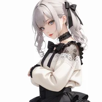 体や視線の向きを変えて見せる立ちポーズの作例