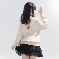 体や視線の向きを変えて見せる立ちポーズの作例