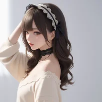 体や視線の向きを変えて見せる立ちポーズの作例