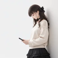 体や視線の向きを変えて見せる立ちポーズの作例