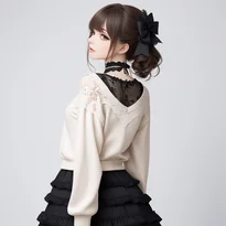 体や視線の向きを変えて見せる立ちポーズの作例