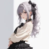 体や視線の向きを変えて見せる立ちポーズの作例